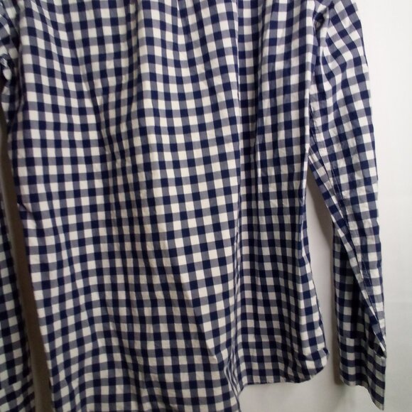 J Crew Shirt Men M Slim Button Down Long Sleeve Check Pattern Blue White - Picture 14 of 15